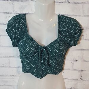 New Pacsun LA Hearts Cropped Smocked Bow Top XS
